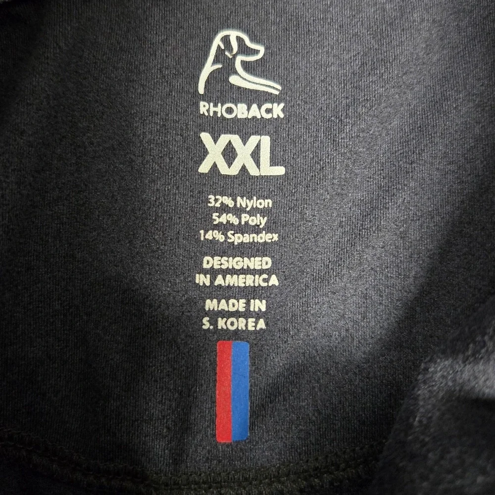 Rhoback Performance Quarter Zip Pul Golf Long Sleeve Shirt Charcoal Gray Sz XXL